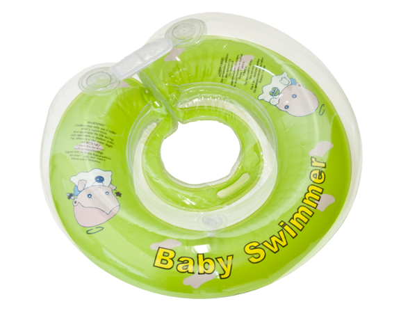 Круг на шею для купания детей от 6 до 36 кг., полуцветный, с погремушкой  